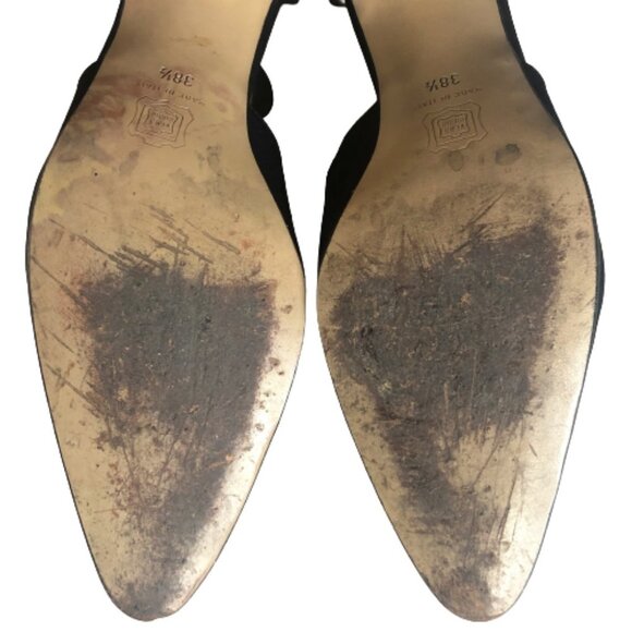 Vintage 90s Max Mara made in Italy kitten heel mary janes strappy shoes heels - Picture 4 of 15